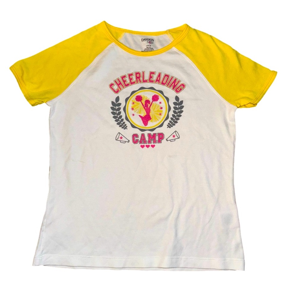 NWOT girl’s Danskin Now top with cheerleading theme